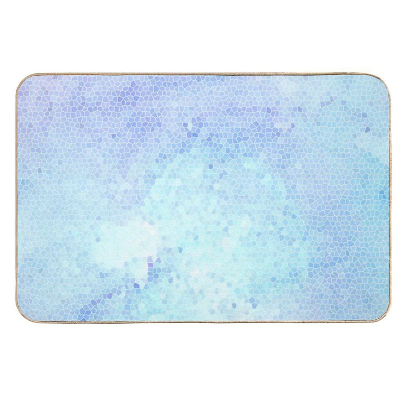 Periwinkle Modern Mosaic Durable Bath Mat
