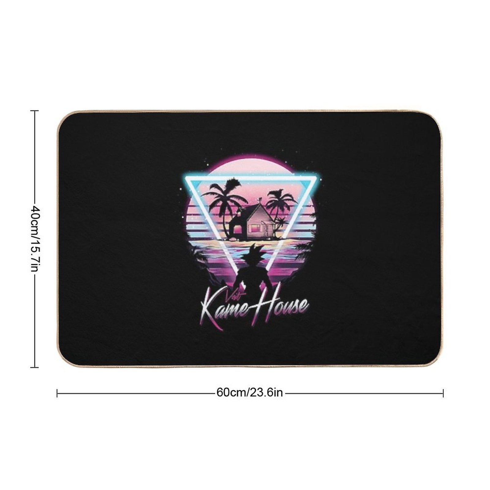 Turtle House Retro T-Shirt  Easy To Clean Bath Mat