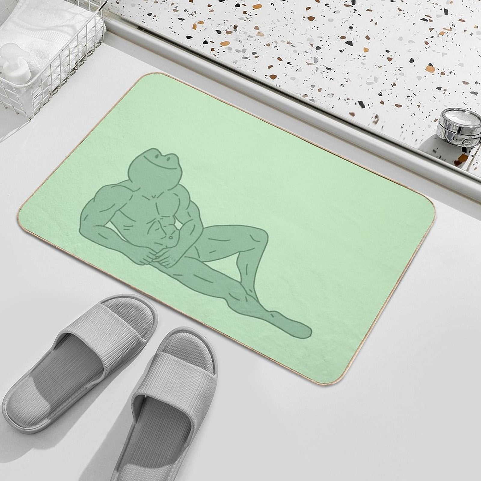 Buff Frog Icon Six, Take A Breather  Toxin-Free Bath Mat