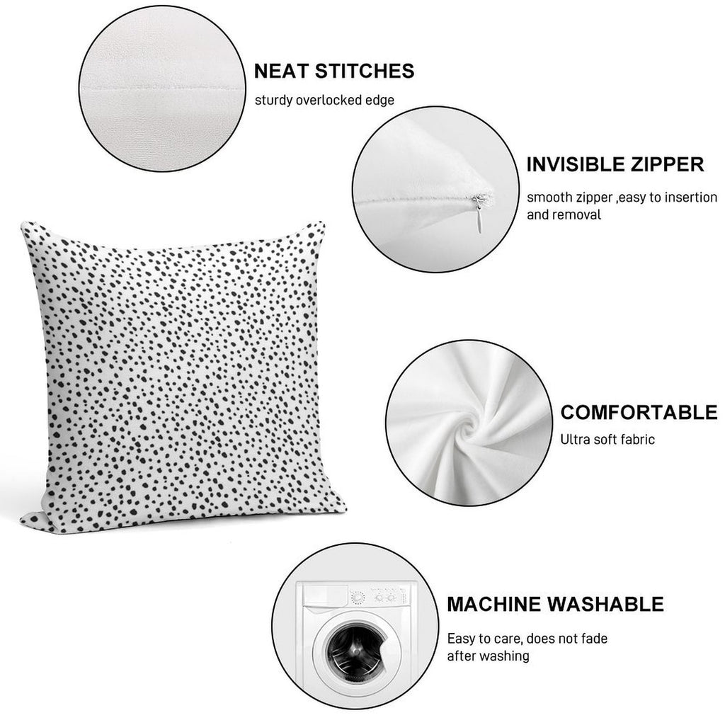 Black Dots by Minikuosi Soft Luxury Feel Throw Pillow