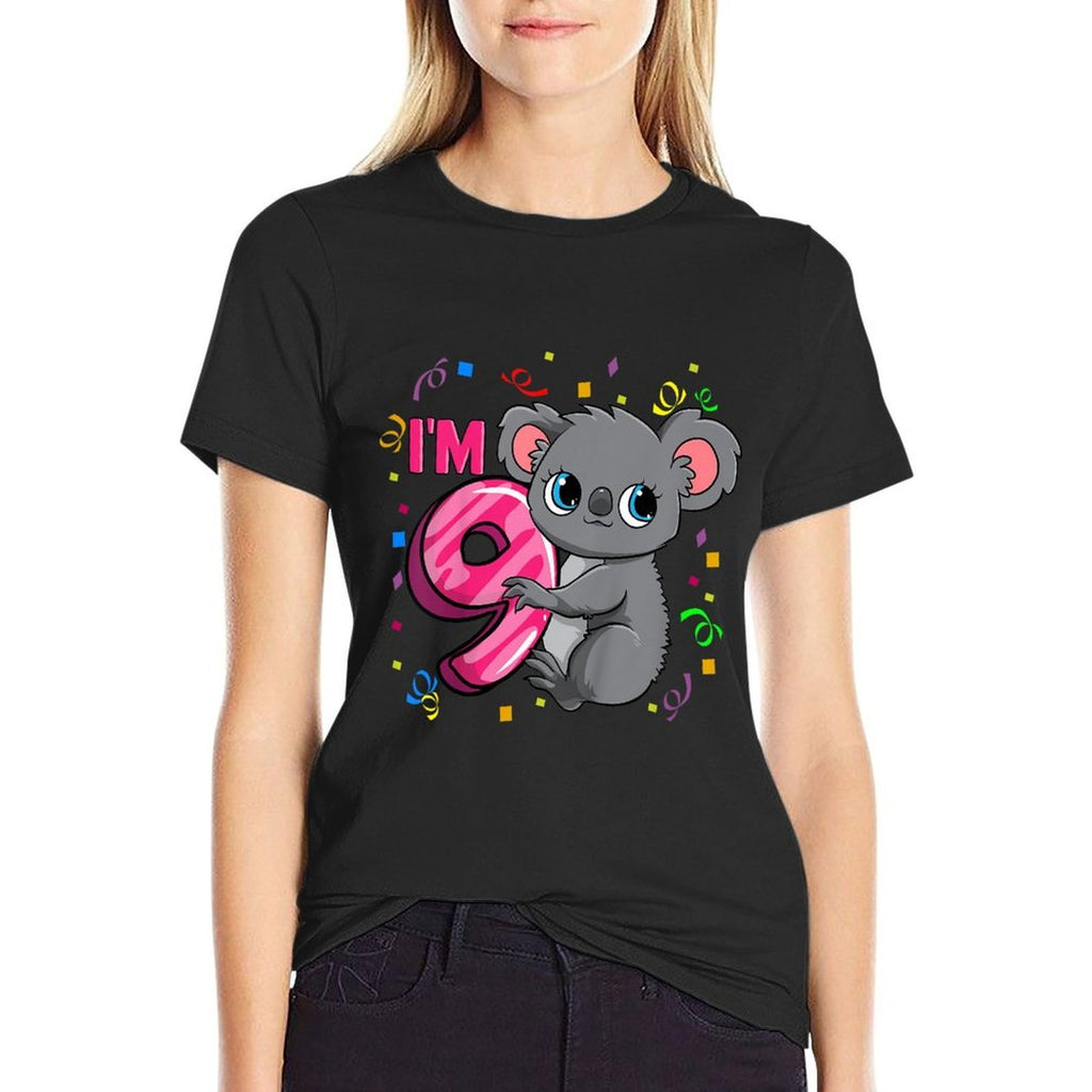 9th Birthday For Girls Koala Bear 9 Years Old  Versatile T-Shirt
