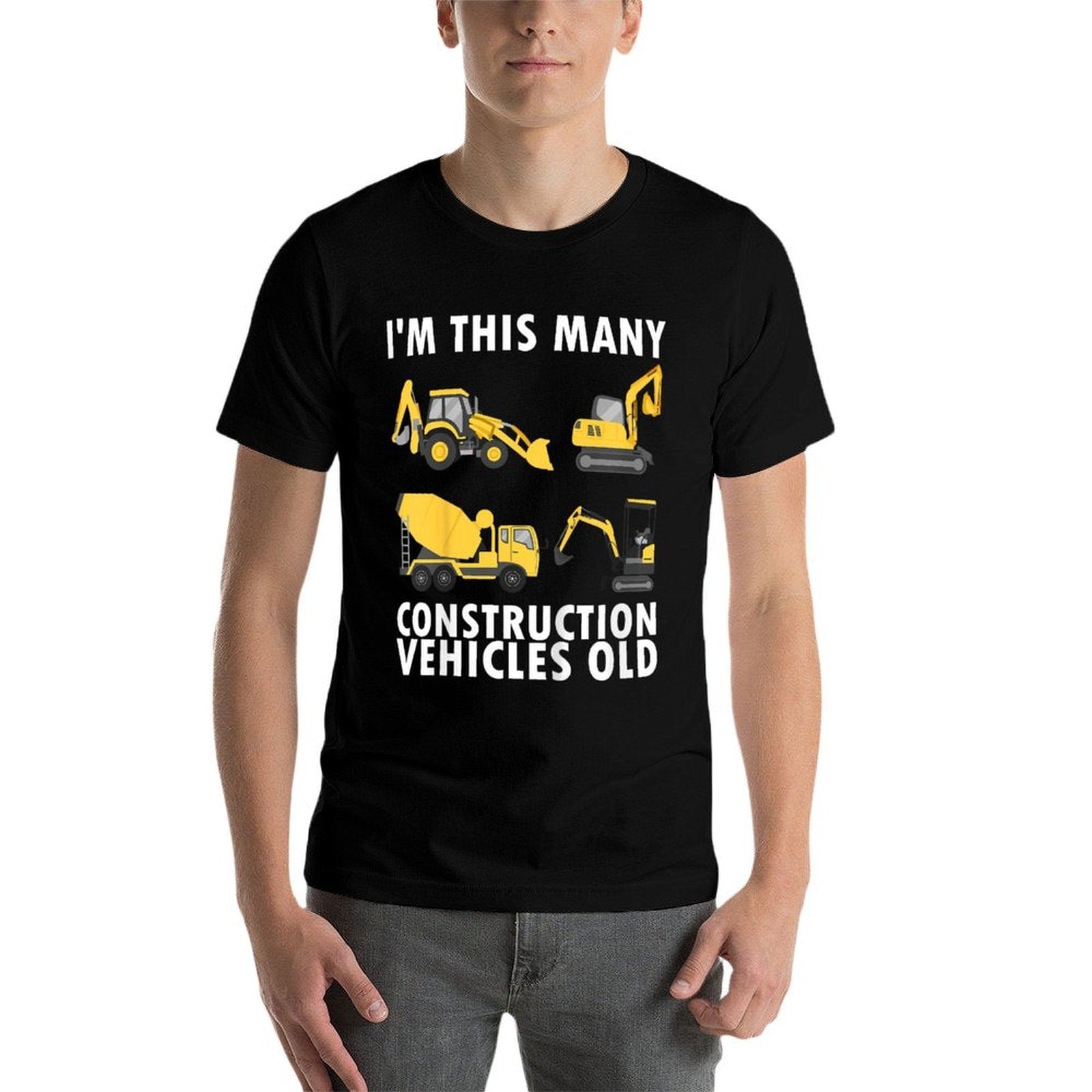 Kids 4 Years Old Boy Construction Trucks 4th Birthday Party  Quick-drying T-Shirt