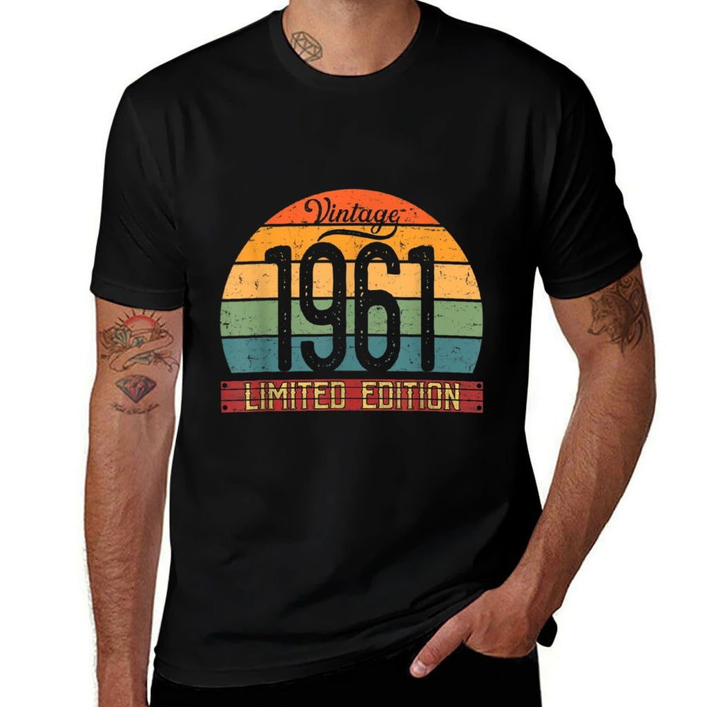 Vintage 1961 Limited Edition 60 Yo Retro 60th Birthday  Oversized Silhouette T-Shirt