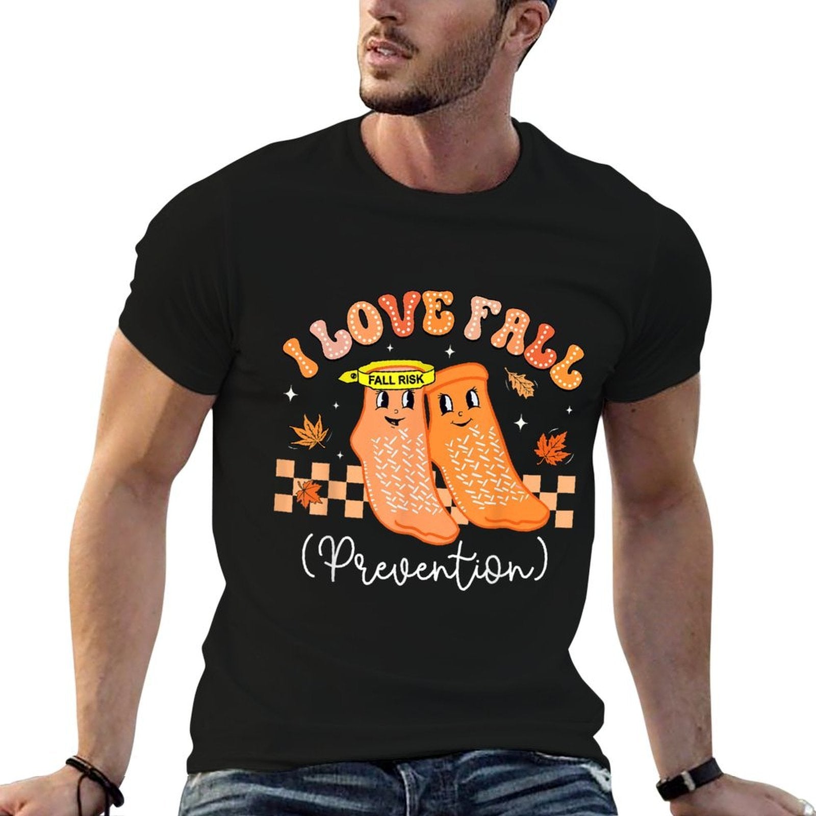 Groovy Retro I Love Fall Prevention Fall Physical Therapy  Odor-resistant T-Shirt