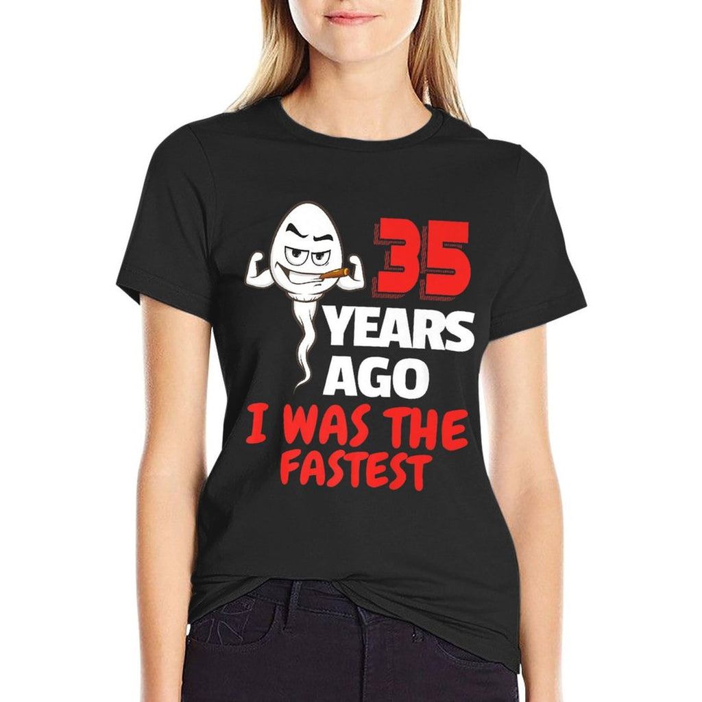 Mens 35th Birthday Gag Sperm. 35 Years of Awesome Funny Sperm Premium  Oversized Silhouette T-Shirt