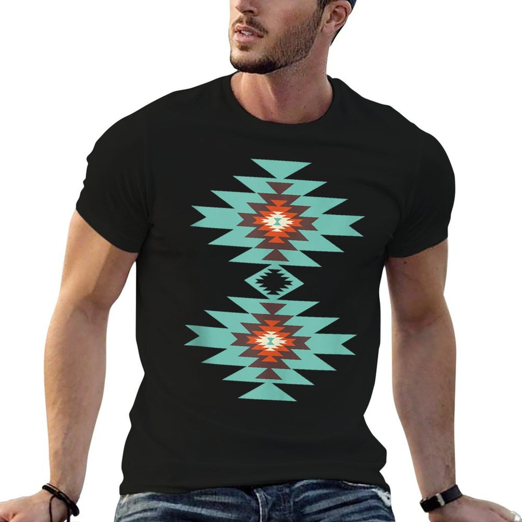 Southwest Santa Fe Geometric Navajo Tribal Indian Pattern  Graphic-printed T-Shirt