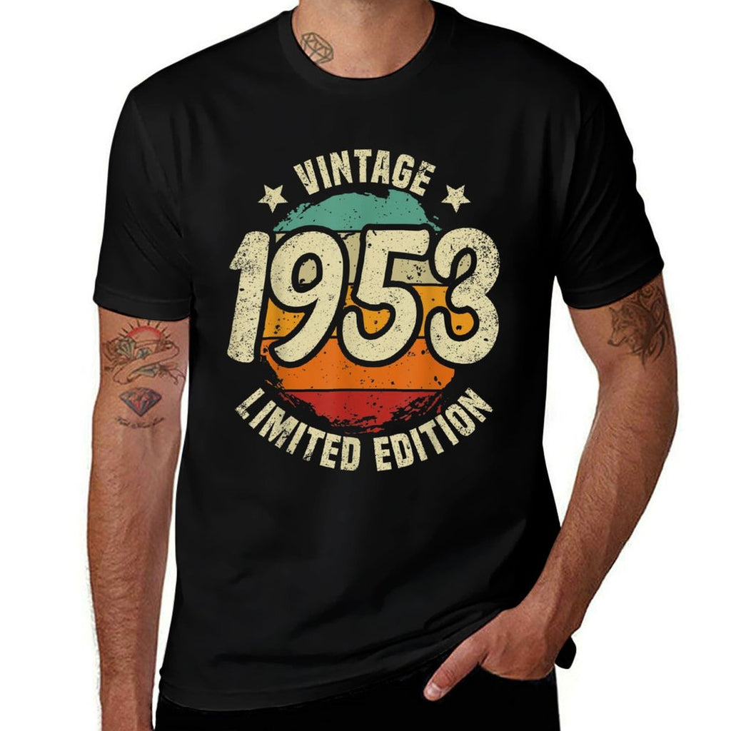 Vintage 1953 Limited Edition 70 Year Old 70th Birthday  Oversized Silhouette T-Shirt