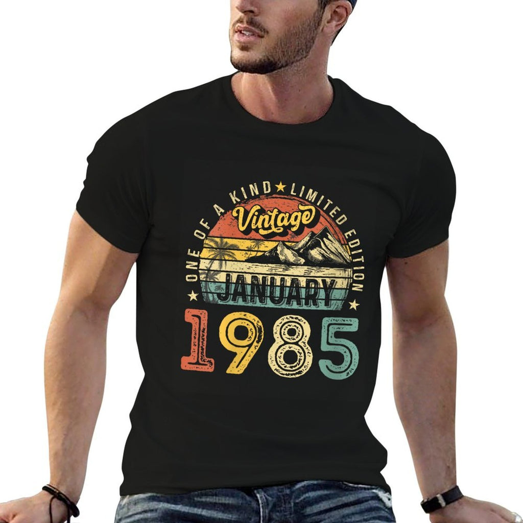 Womens Vintage 40th Birthday Gift Vintage January 1985 Men Women  Moisture-wicking T-Shirt