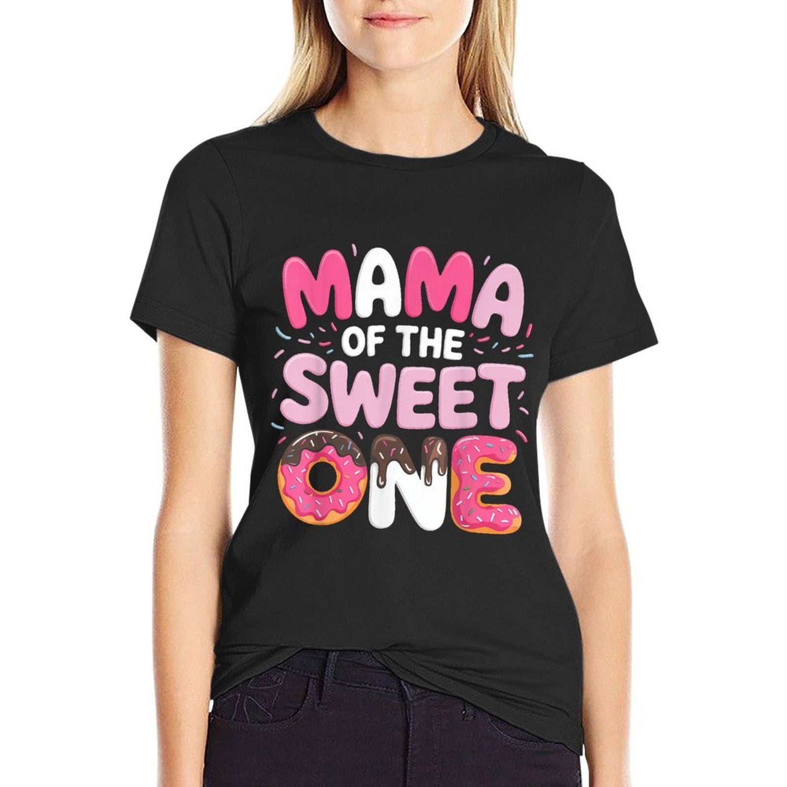 Mama of The Sweet One Donut First Birthday Mom  Breathable T-Shirt