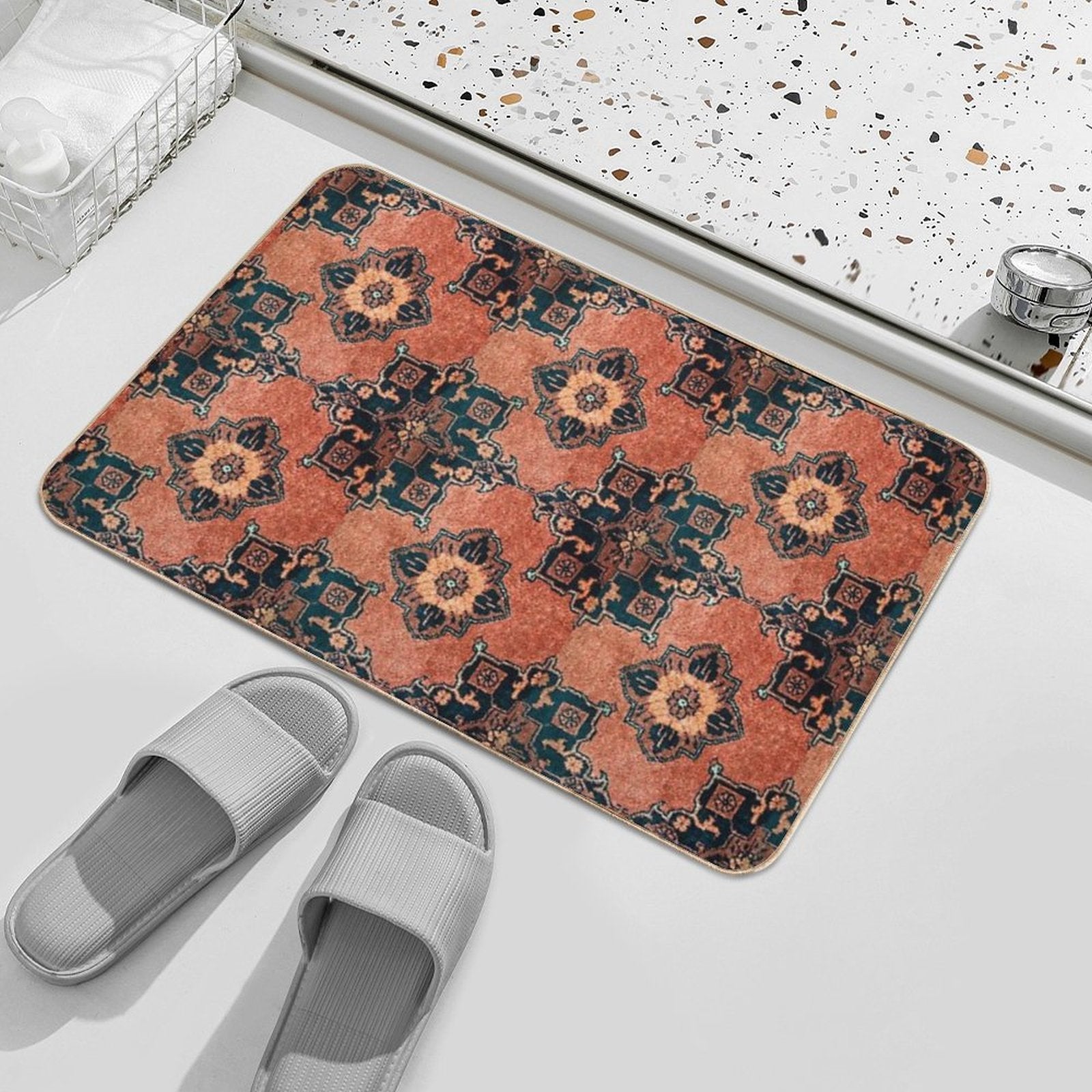 Oriental Turkish Antique Vintage Kilim Rug  Long-Lasting Bath Mat