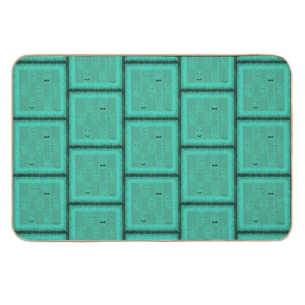 Tiki Time - Aqua Version!  Absorbent Bath Mat