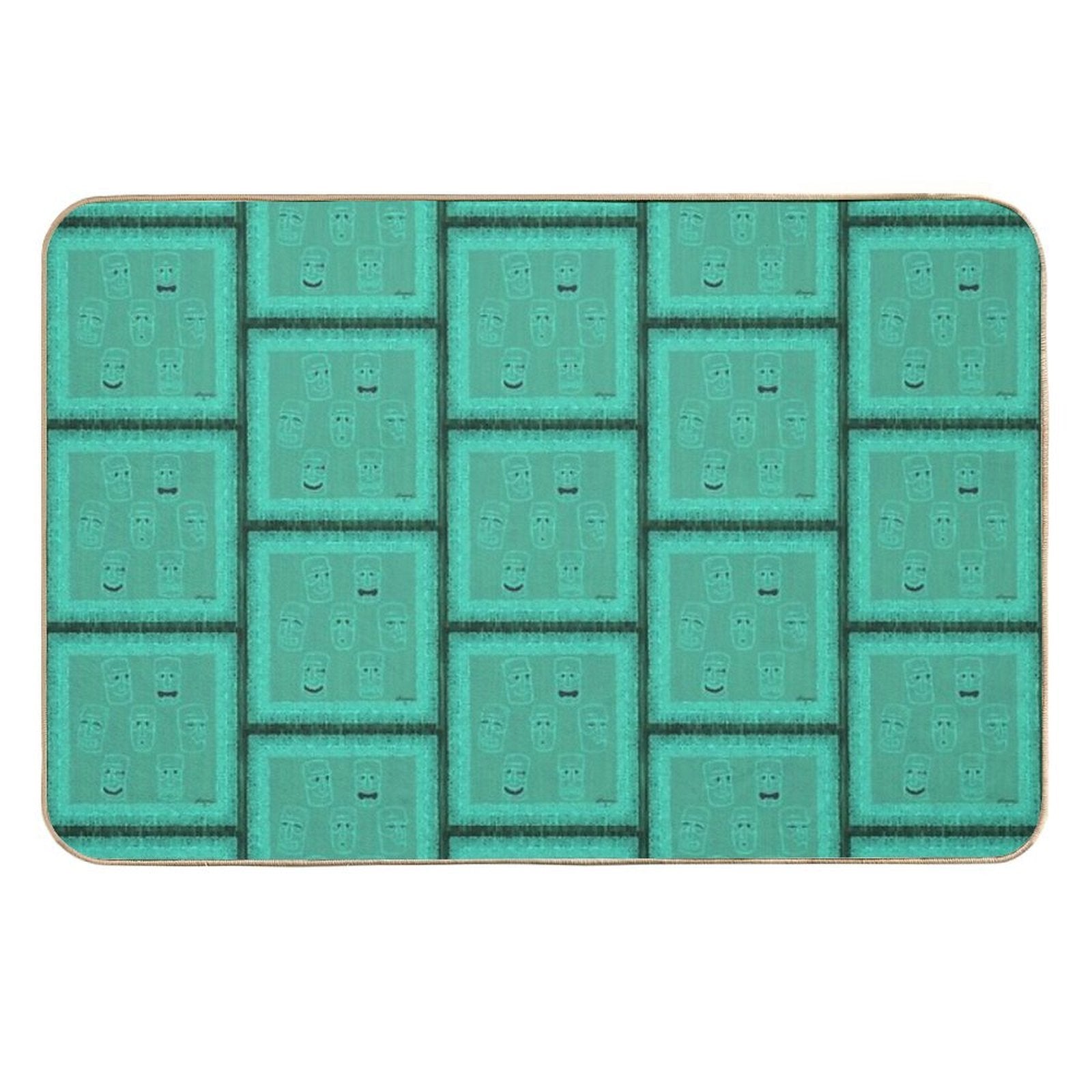 Tiki Time - Aqua Version!  Absorbent Bath Mat