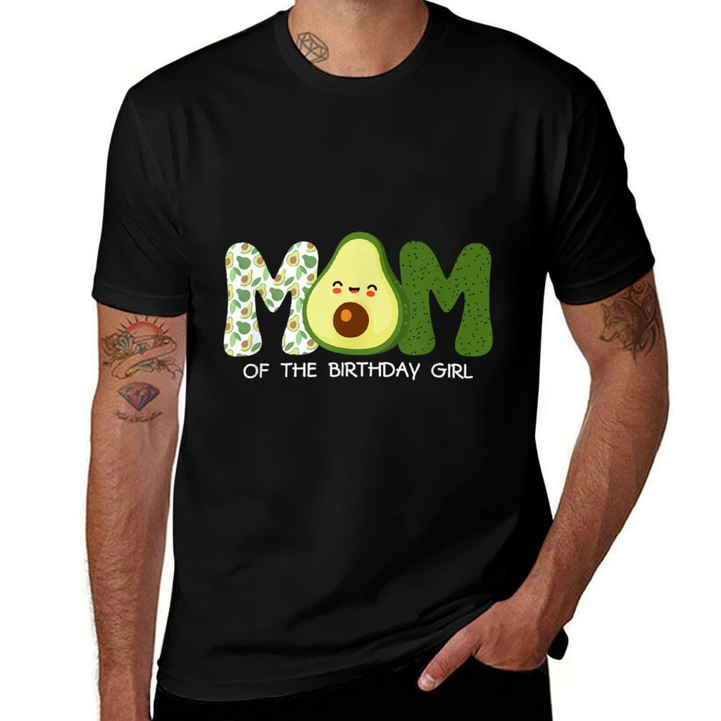 Mom Of The Birthday For Girl Avocado Mom Theme Birthday  Trendy Pattern T-Shirt