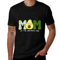 Mom Of The Birthday For Girl Avocado Mom Theme Birthday  Trendy Pattern T-Shirt