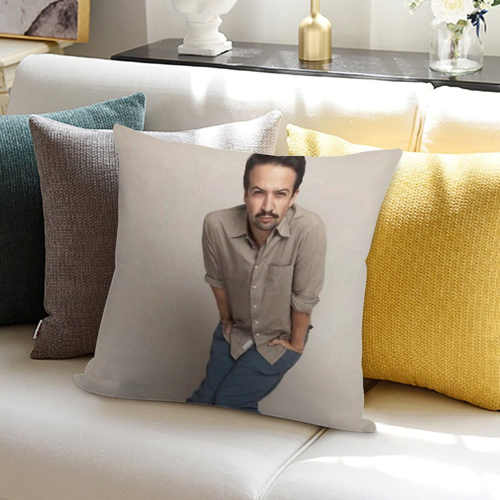 Quirky Lin Manuel Miranda Soft Short Plush Fabric Throw Pillow