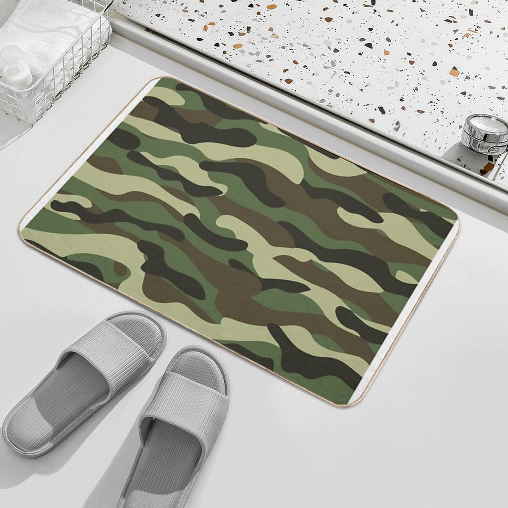 Camouflage Camo Military Design  Toxin-Free Bath Mat
