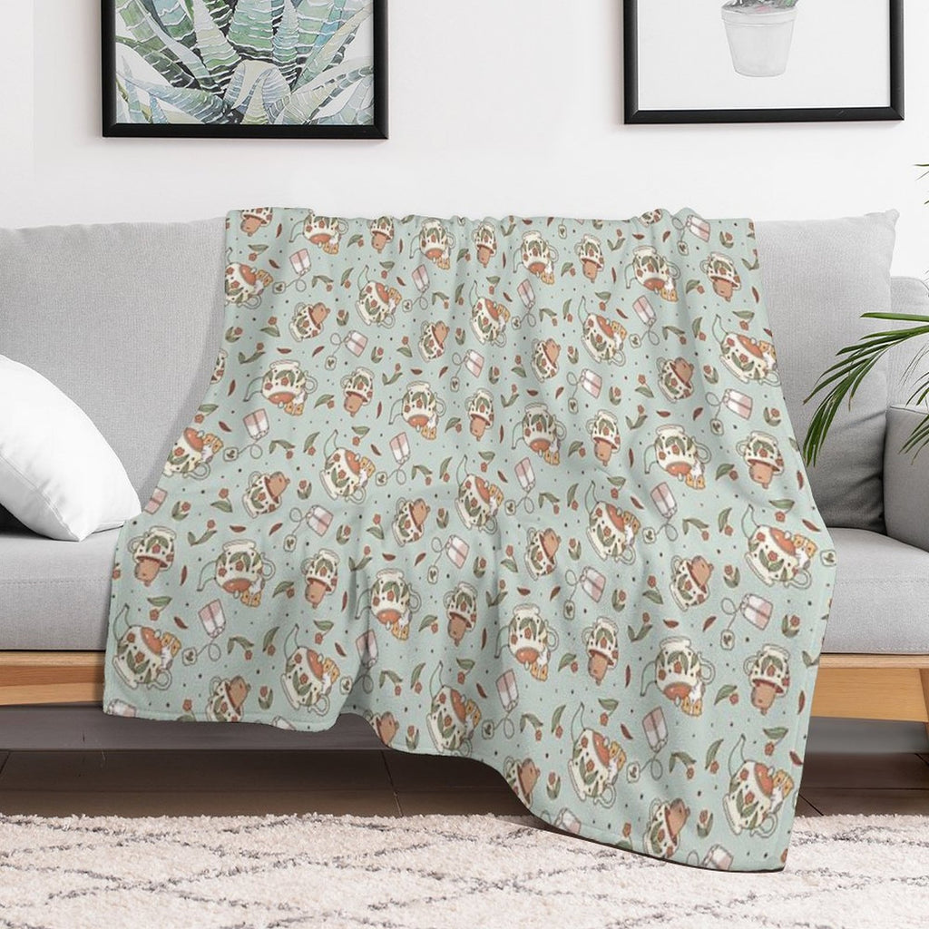 Guinea Pig And Capybara Tea Party Pattern, Bubu And Moonch Versatility Throw Blanket