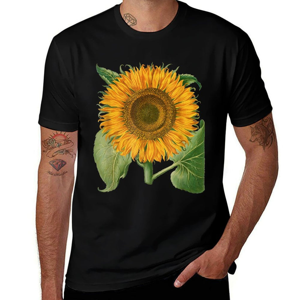 Vintage Giant Sunflower, Summer Garden Flower  Soft T-Shirt