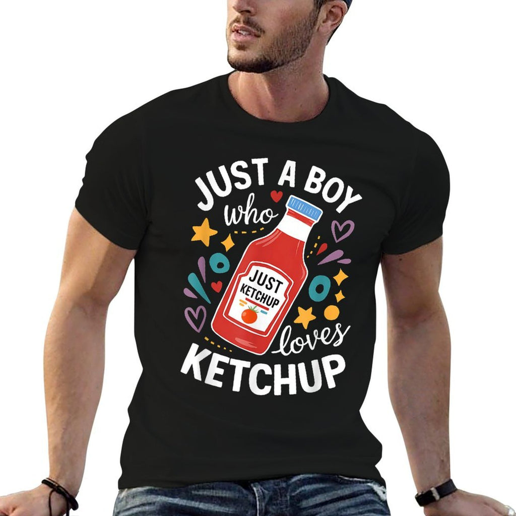 Funny Ketchup Costume Kids Just A Boy Who Loves Ketchup  Eco-friendly Material T-Shirt