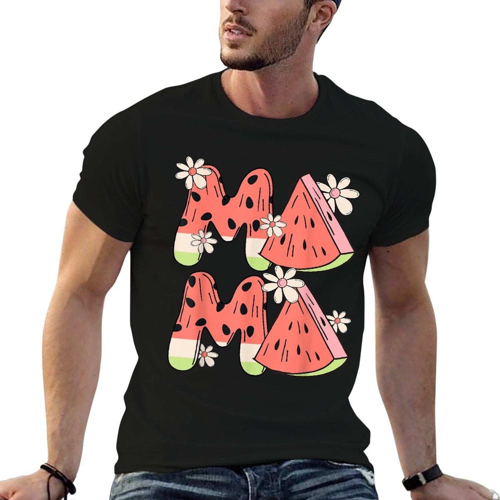 Mama Watermelon Funny Summer Fruit Great Mothers Day  Eco-friendly Material T-Shirt