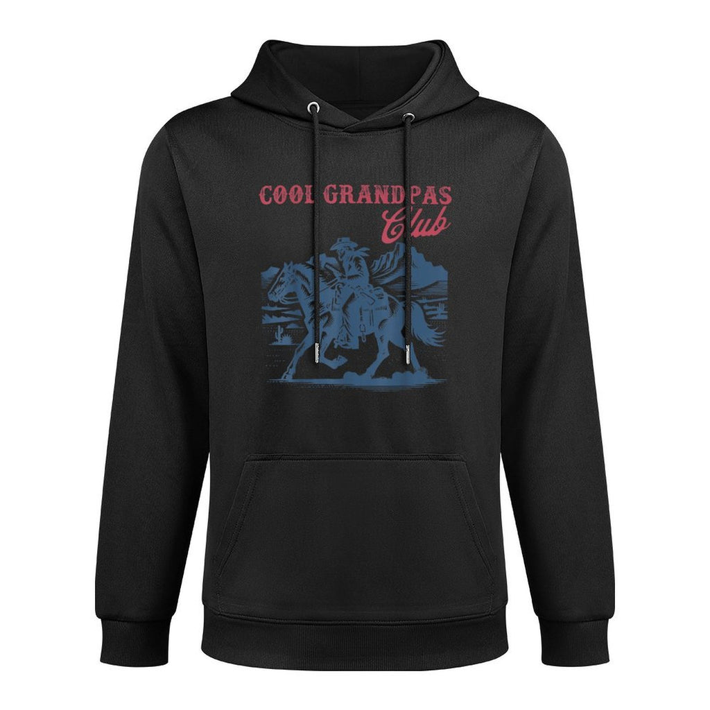 Cool Grandpas Club Retro Western Cowboy Fathers Day Durable Construction Hoodie