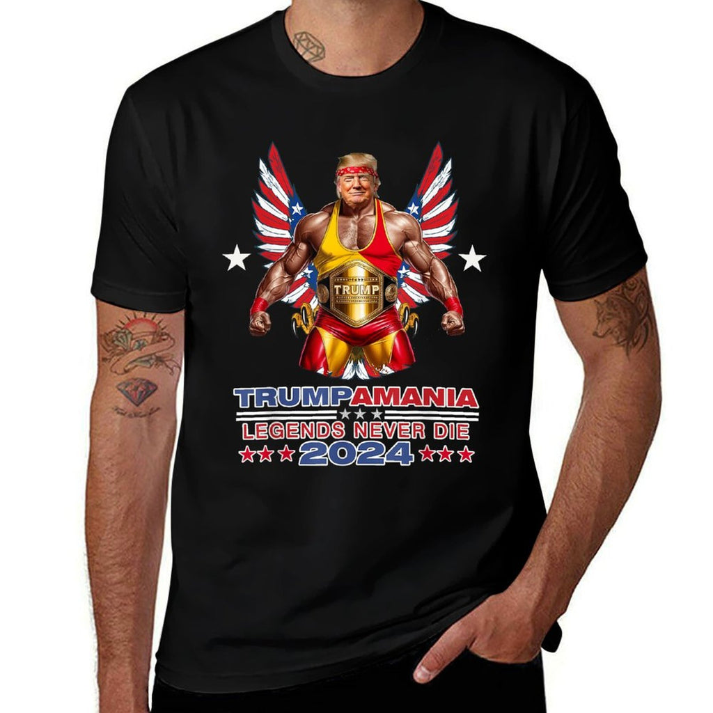 Retro Trump Funny Wrestling Meme Trumpamania 2024  Summer-ready Fabric T-Shirt