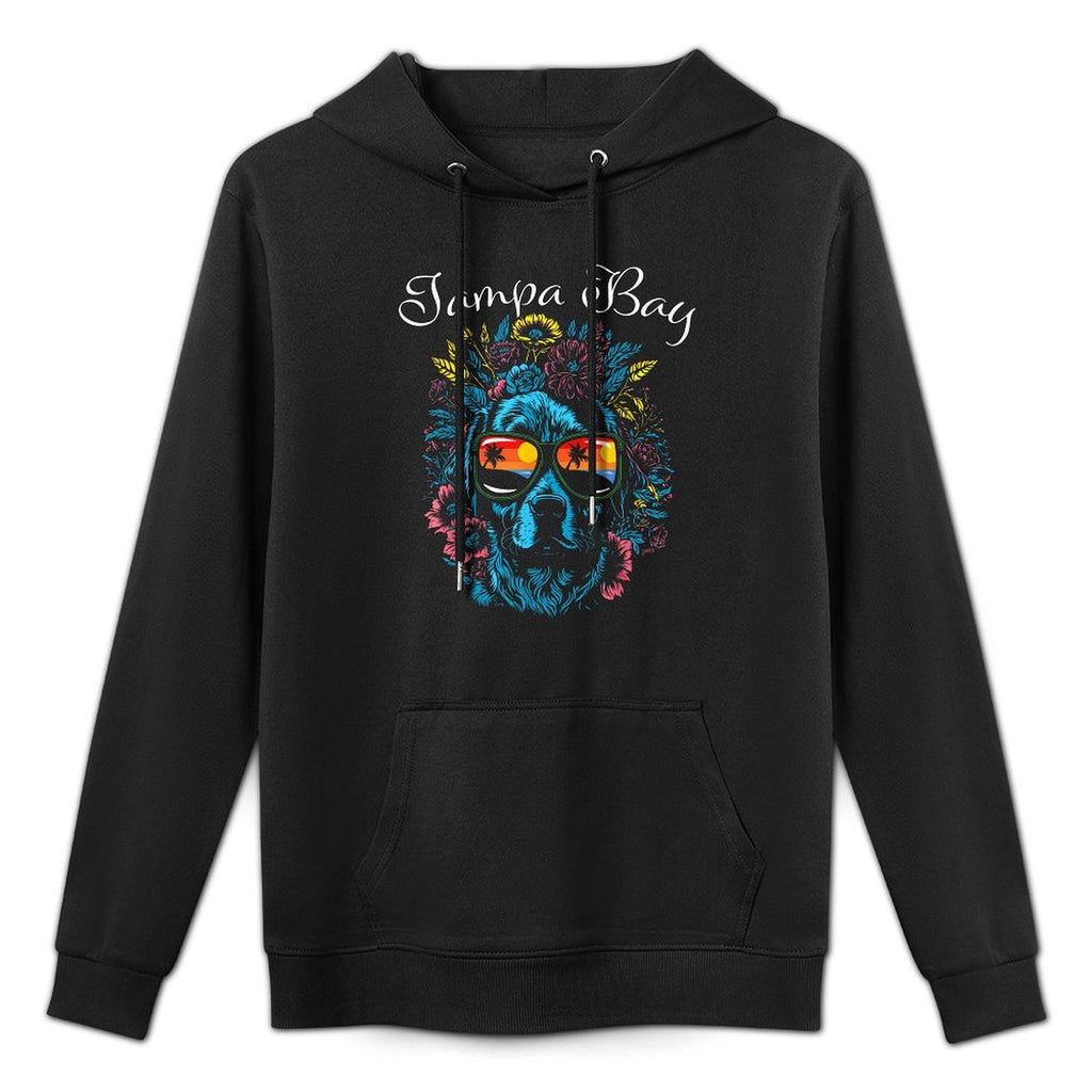 Tampa Bay FL Dog Wearing Sunglasses Abstract Design All-Day Comfort Hoodie