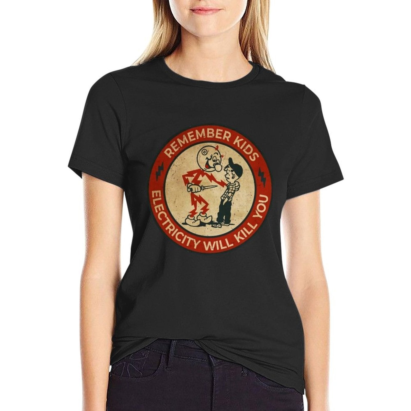 Electricity Will Kill You Kids Vintage  Durable T-Shirt
