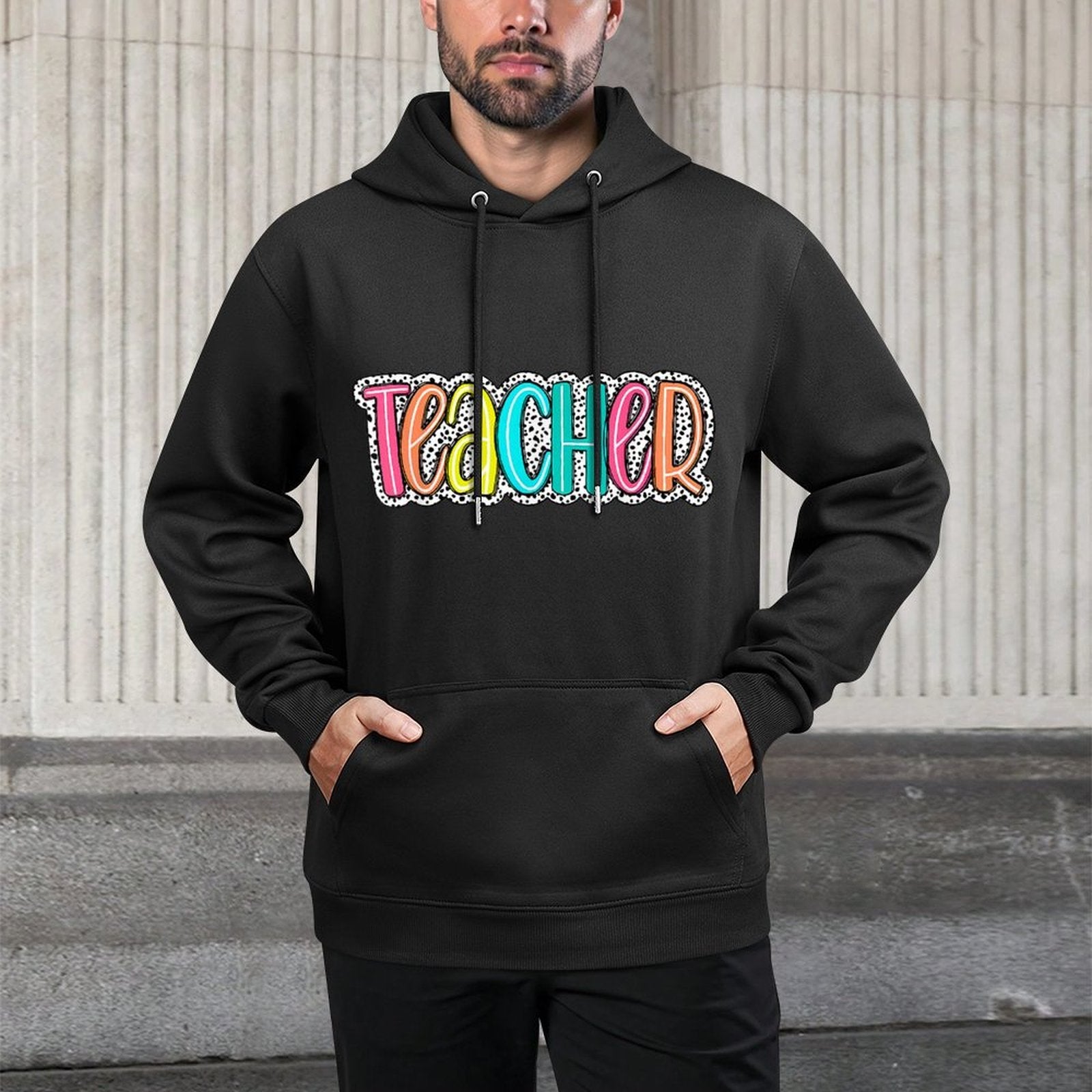 Teacher Dalmatian Dots Back To School Teacher Appreciation Men Women Girls Kids Colorfast Hoodie