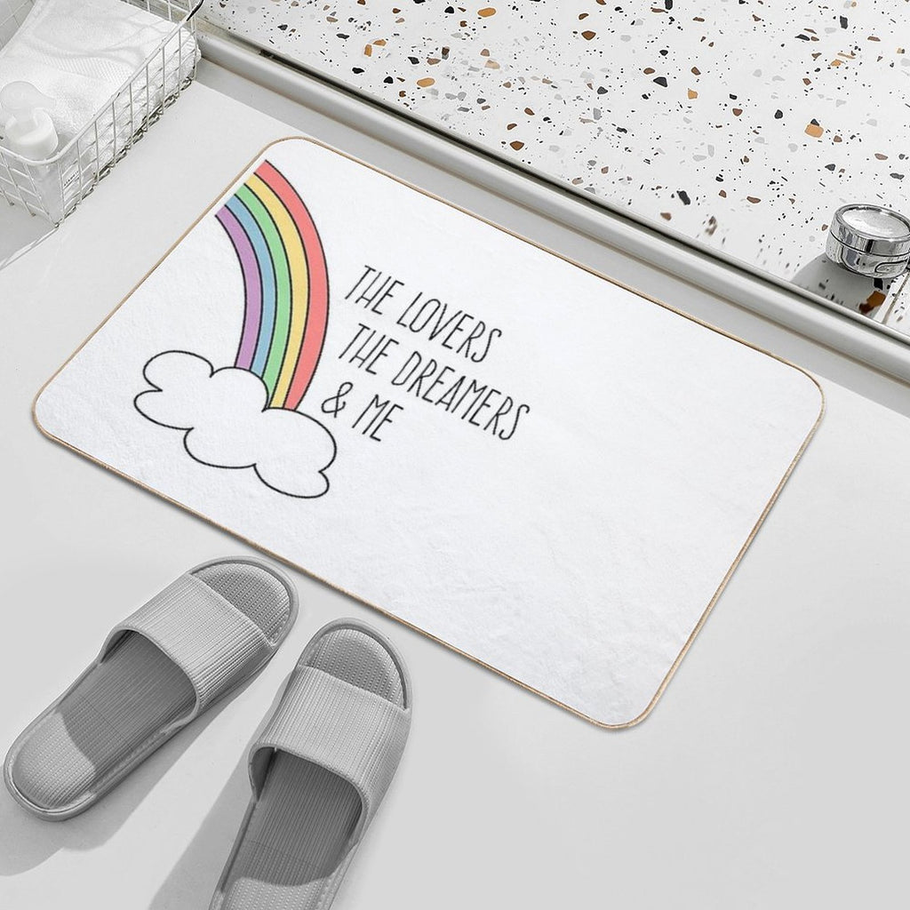 Rainbow Connection (black Text)  Repositionable Bath Mat