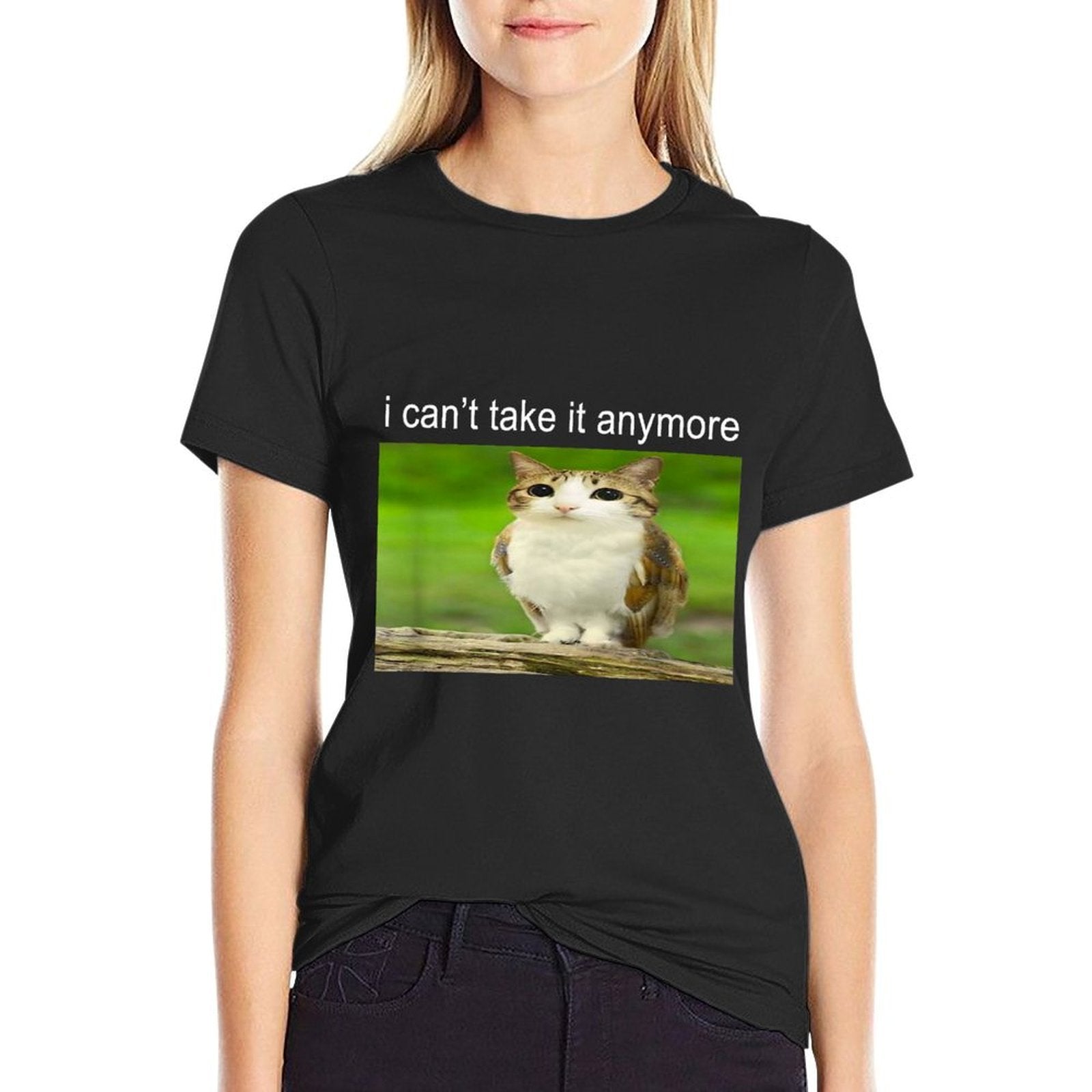 Silly Owl Cat Meme I Cant Take It Anymore  Versatile T-Shirt