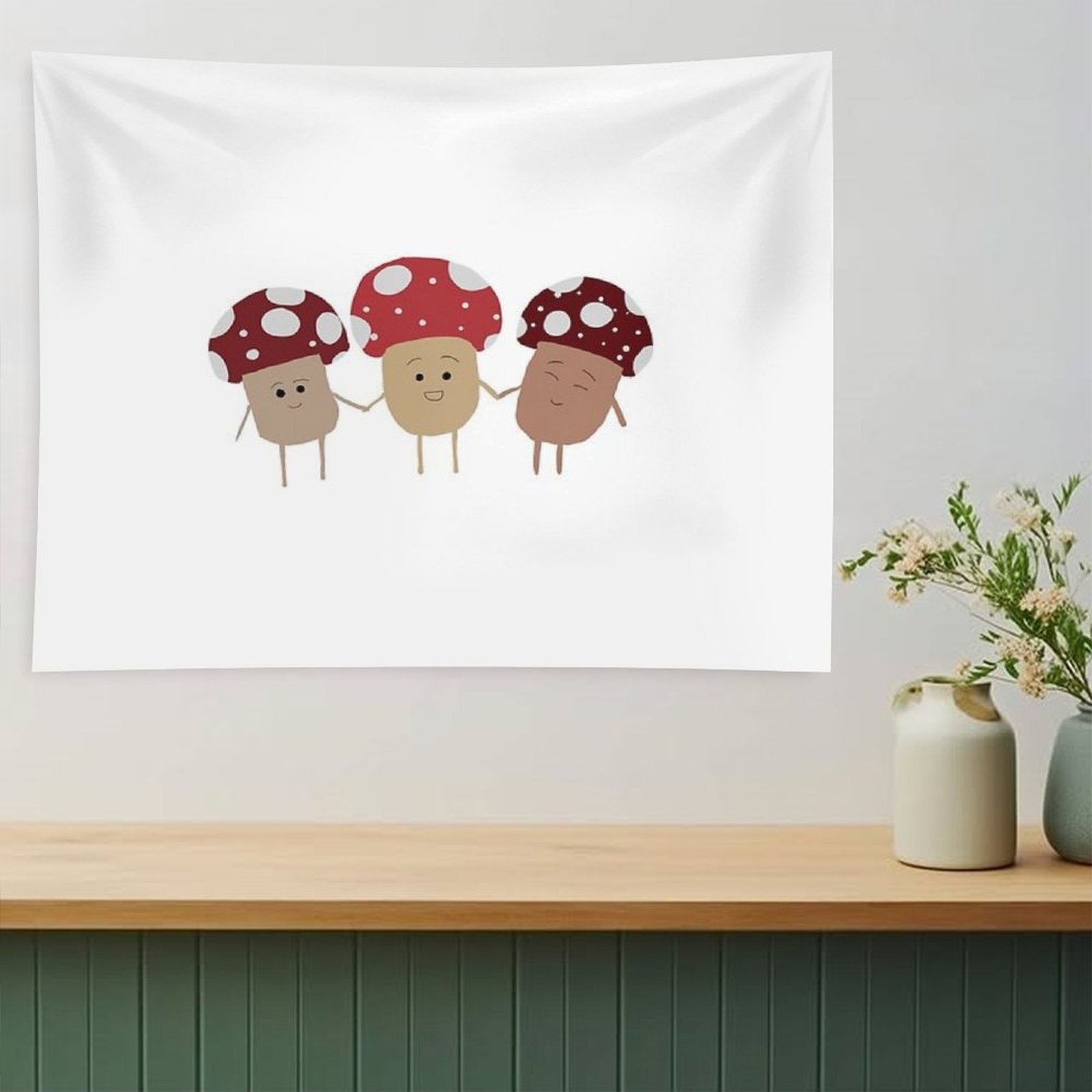 Happy Mushroom Trio Tapestry