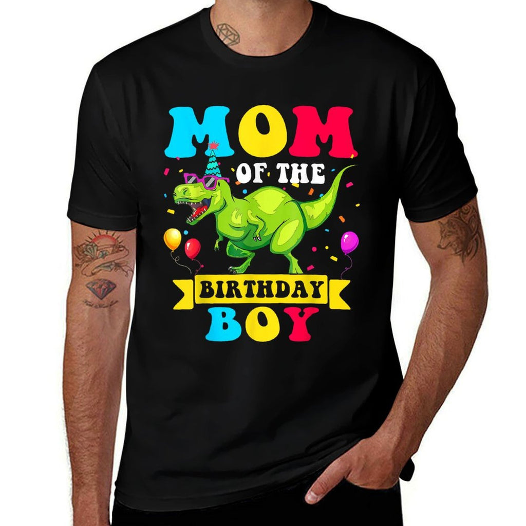 Mom of The Birthday Boy Dinosaur Raptor Funny  Tagless Design T-Shirt