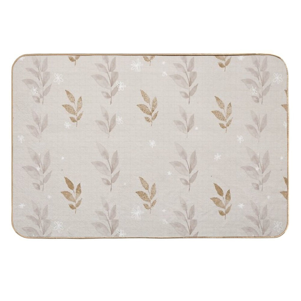 Gold Leaf Print  Toxin-Free Bath Mat