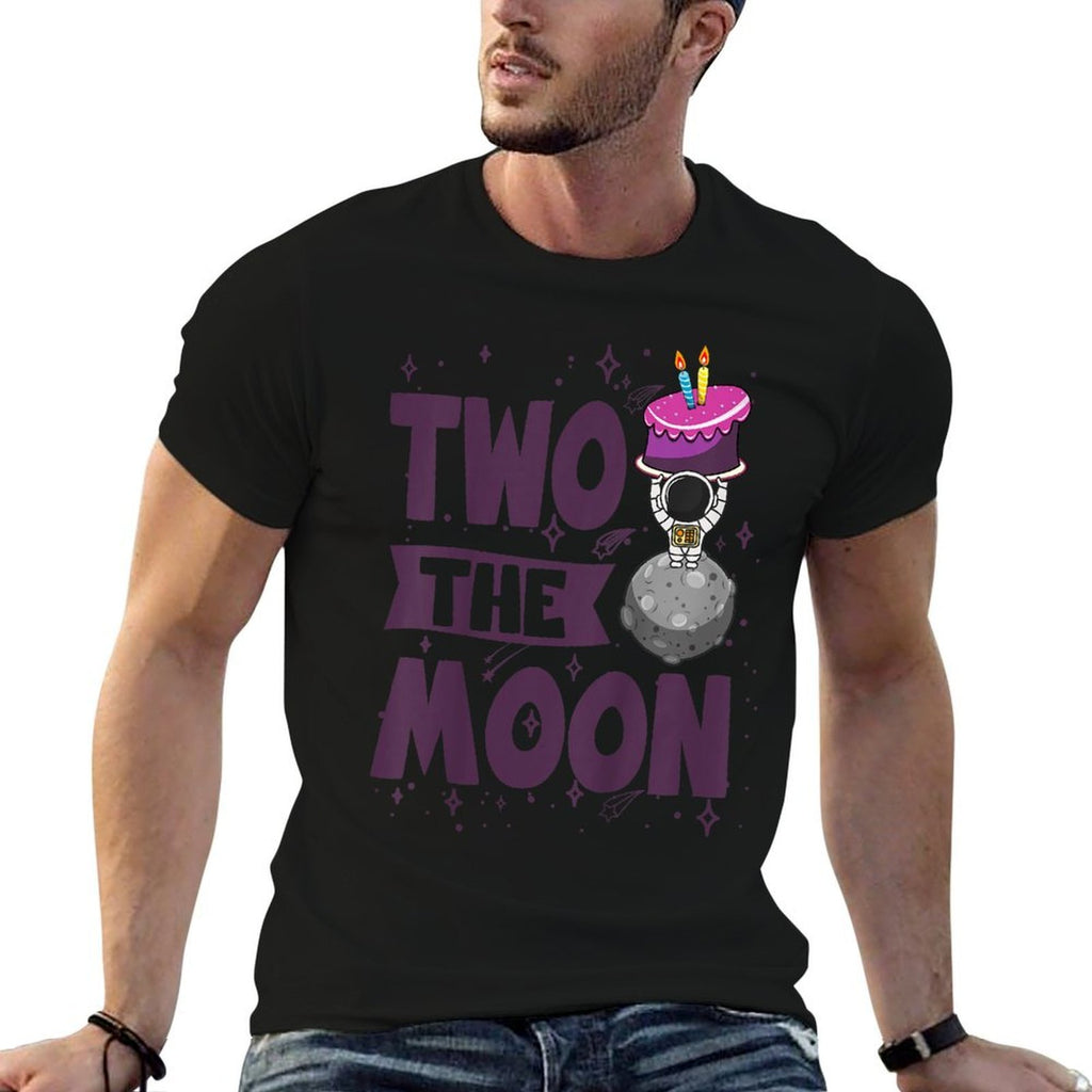 Kids TWO THE MOON Girls 2nd Birthday Gift For 2 Year Old  Slim-fit Cut T-Shirt