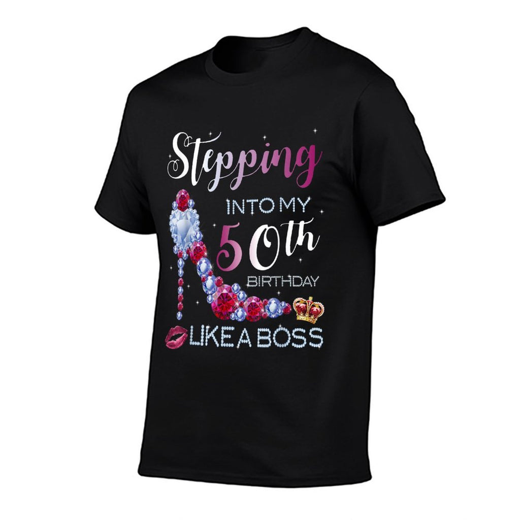 Stepping Into My 50th Birthday in 1970 Womens Gifts  Oversized Silhouette T-Shirt