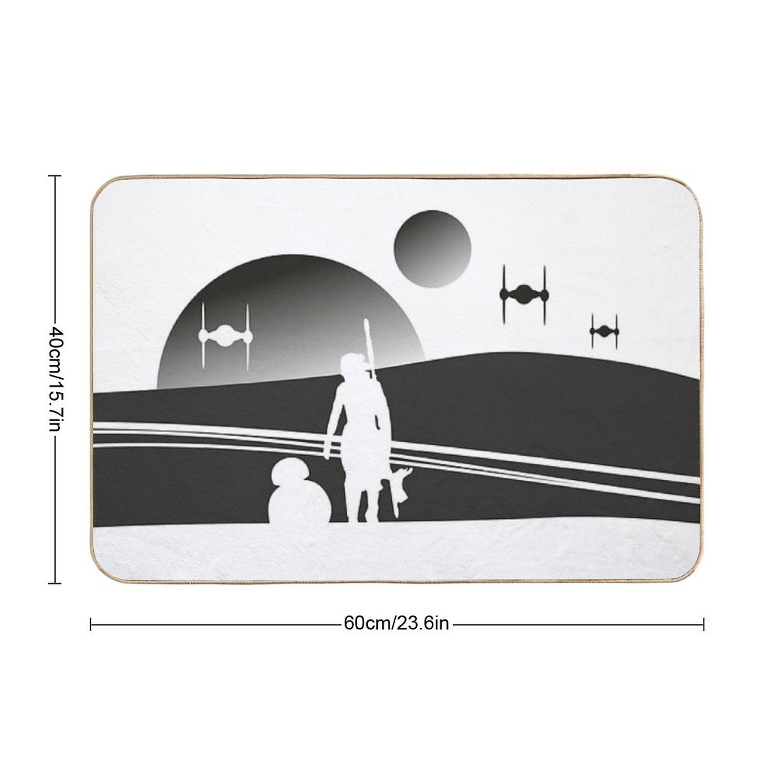 TATOOINE SUNSET BLACK  Fade-Resistant Bath Mat