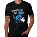 Rawr I'm 4 T Rex Dinosaur Birthday for Boys  Stretchy T-Shirt