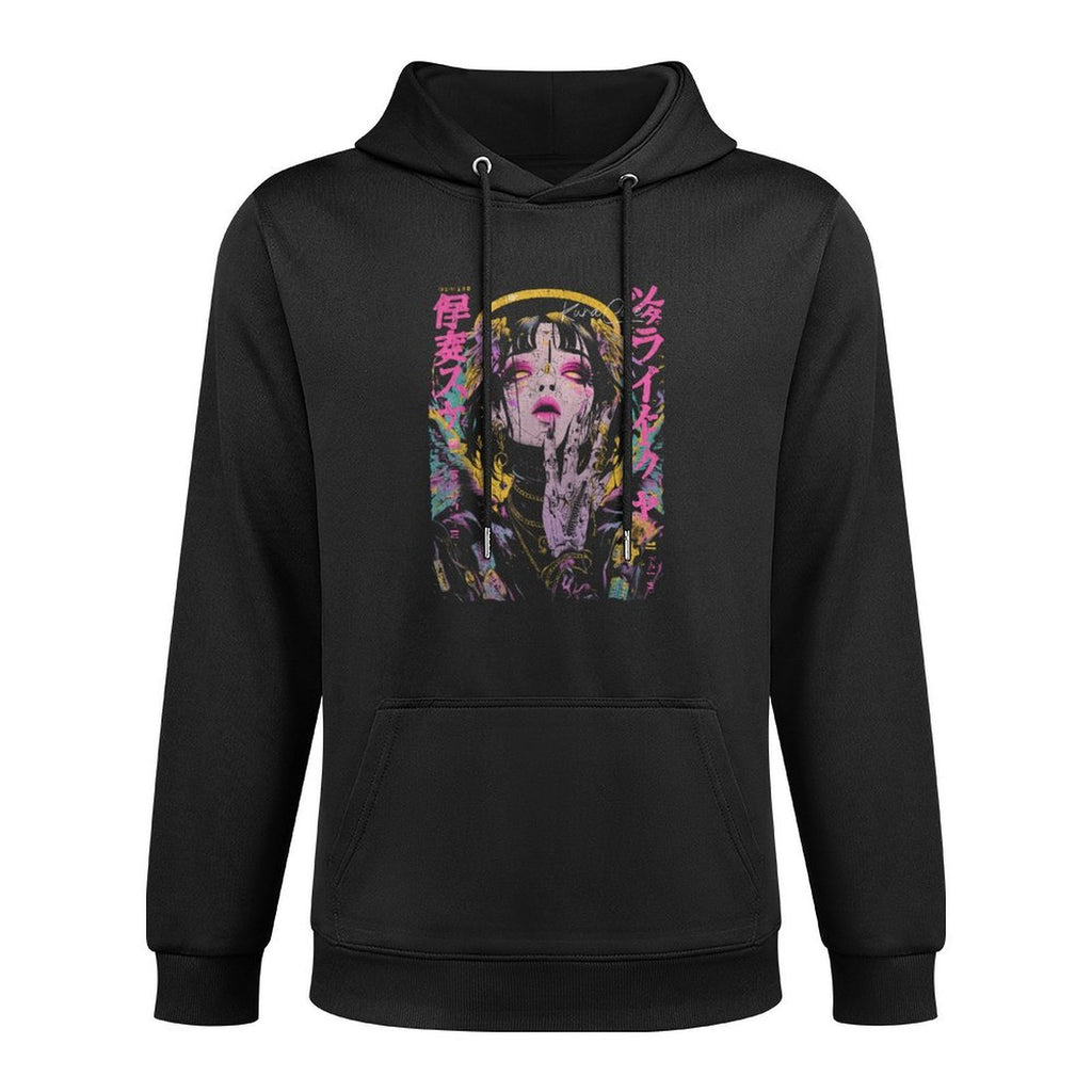 Japanese Streetwear Cyberpunk Angel Y2K Techwear Manga Anime Breathable Fabric Hoodie