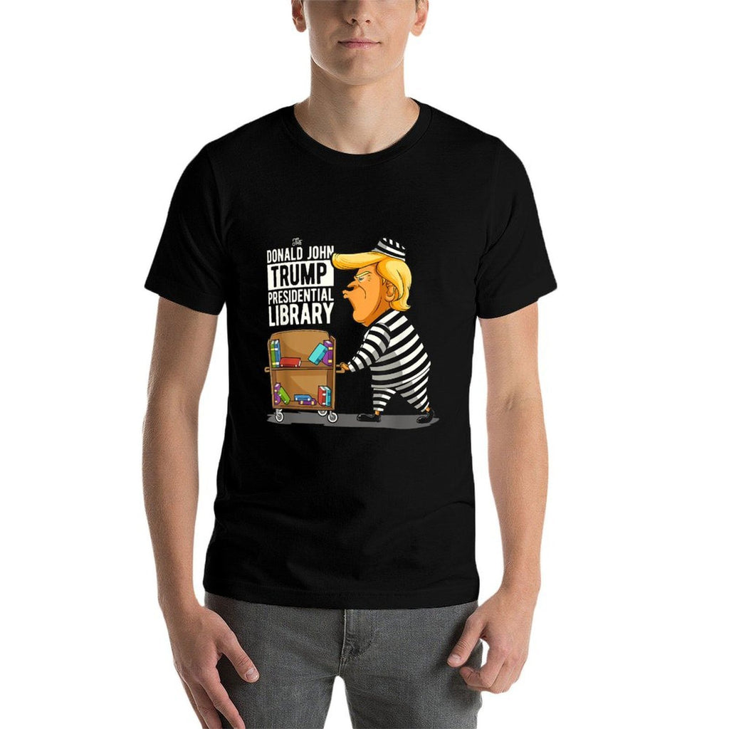 Prison Trump Presidential Library Funny Anti Trump  Wrinkle-resistant T-Shirt