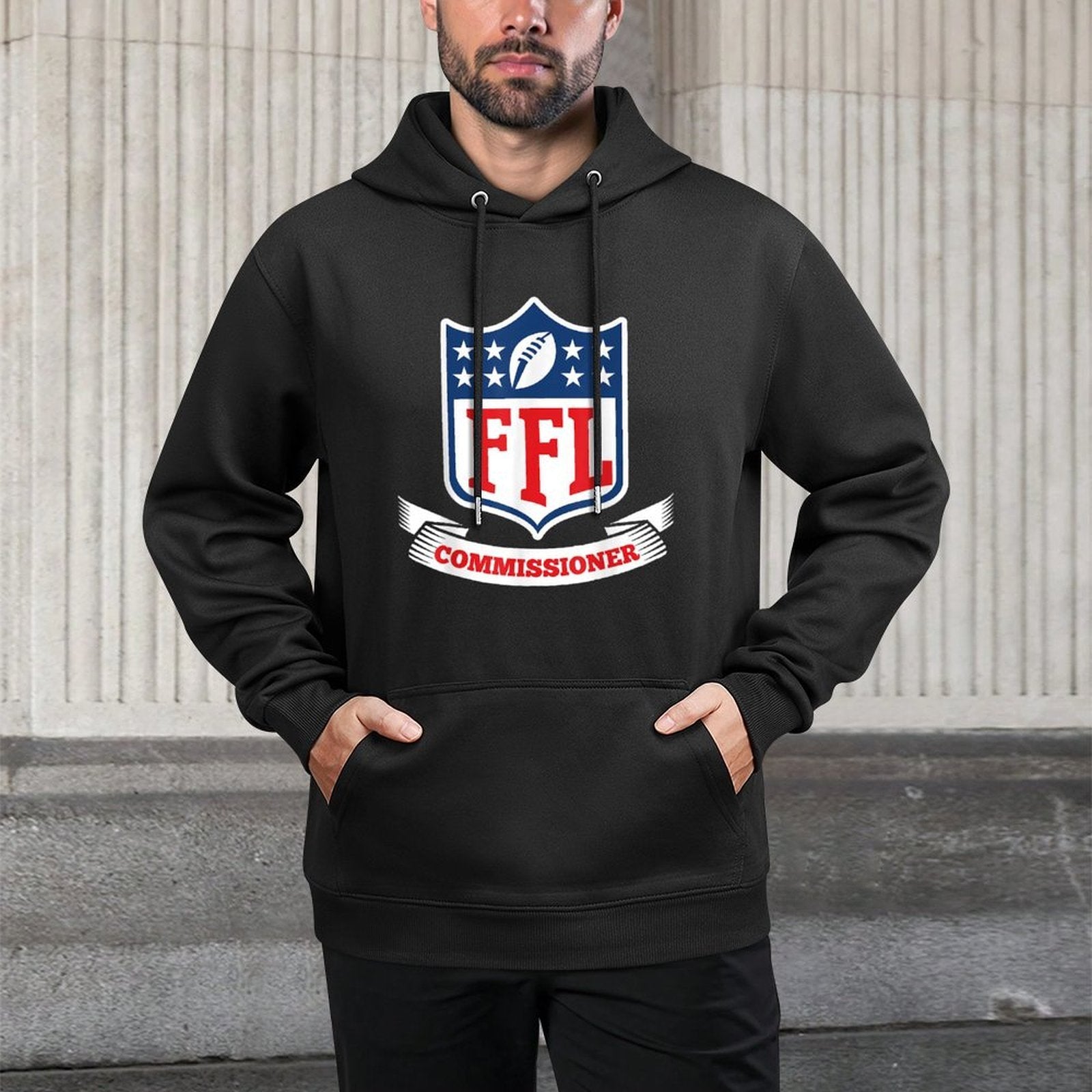 Draft Partys Fantasy Football League Commissioner FFL Commish Customizable Surface Hoodie