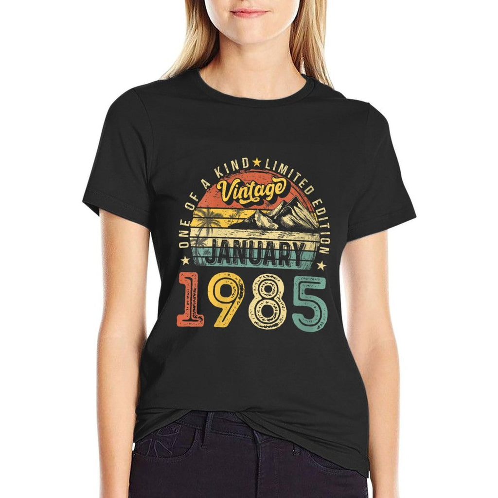 Womens Vintage 40th Birthday Gift Vintage January 1985 Men Women  Moisture-wicking T-Shirt