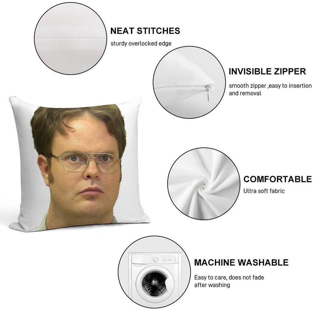 Dwight K Schrute Soft Easy Maintenance Throw Pillow