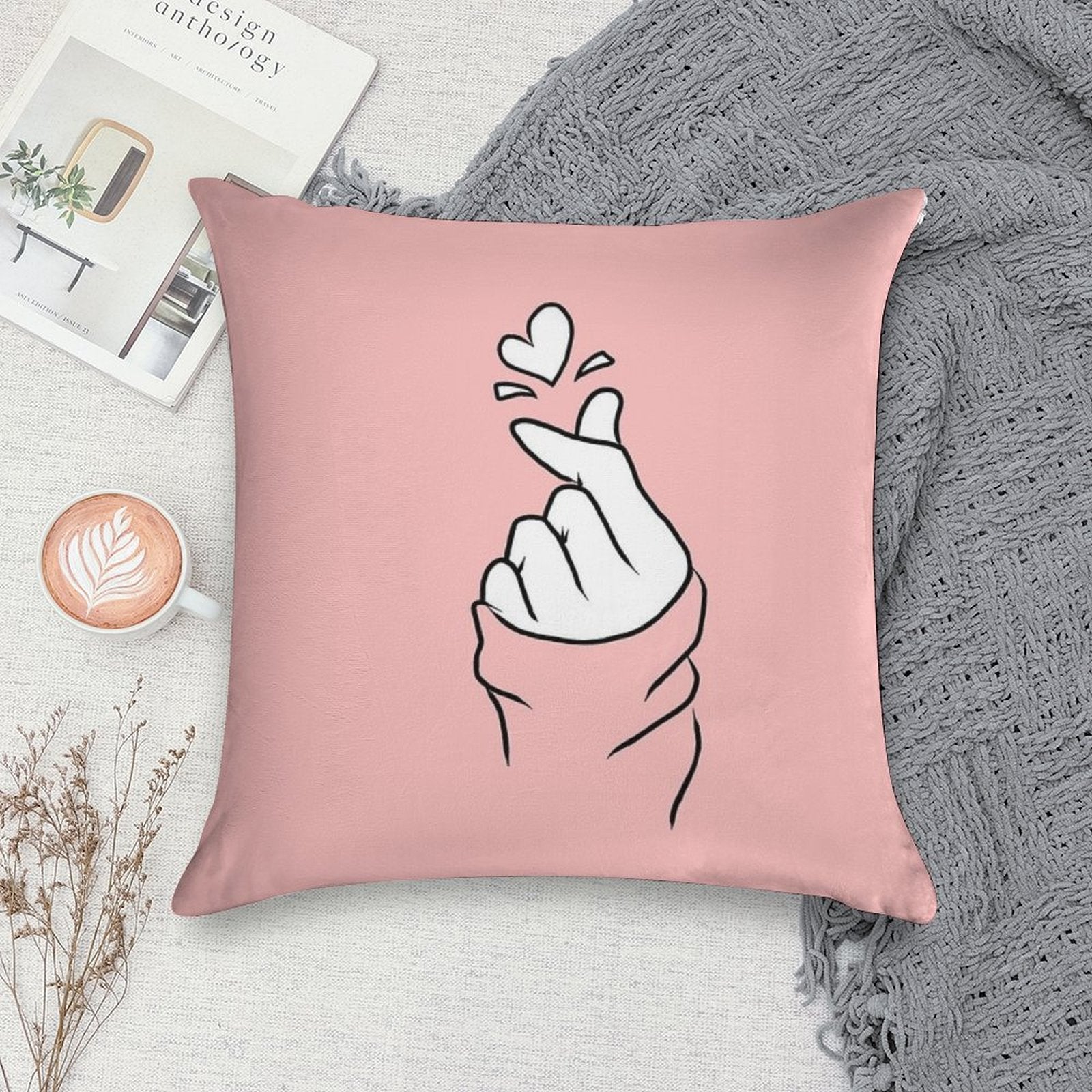 Cute Heart~ Soft Bedroom Essential Throw Pillow