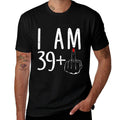 I Am 39 Plus 1 Middle Finger Funny 40th Birthday For Women  Trendy Pattern T-Shirt