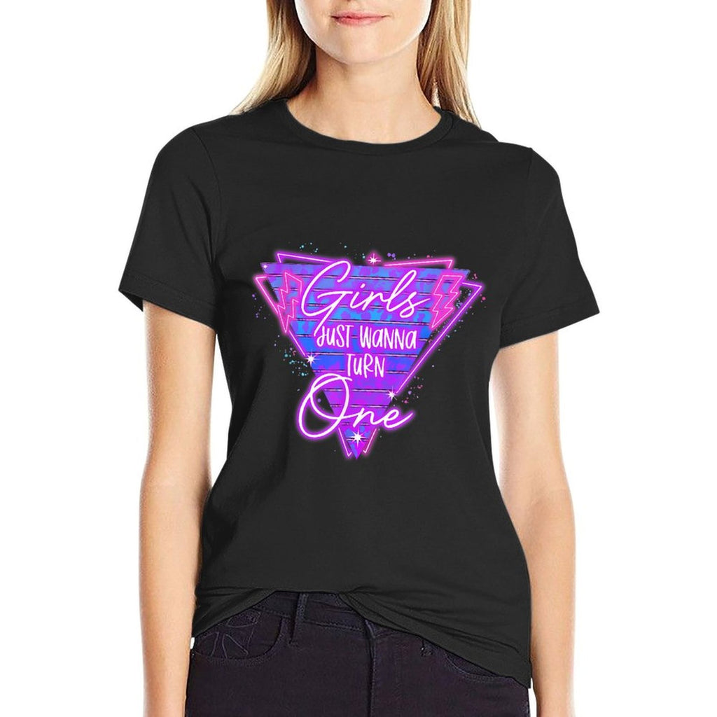 Girls Just Wanna Turn One, Baby's 1st Birthday  Classic T-Shirt