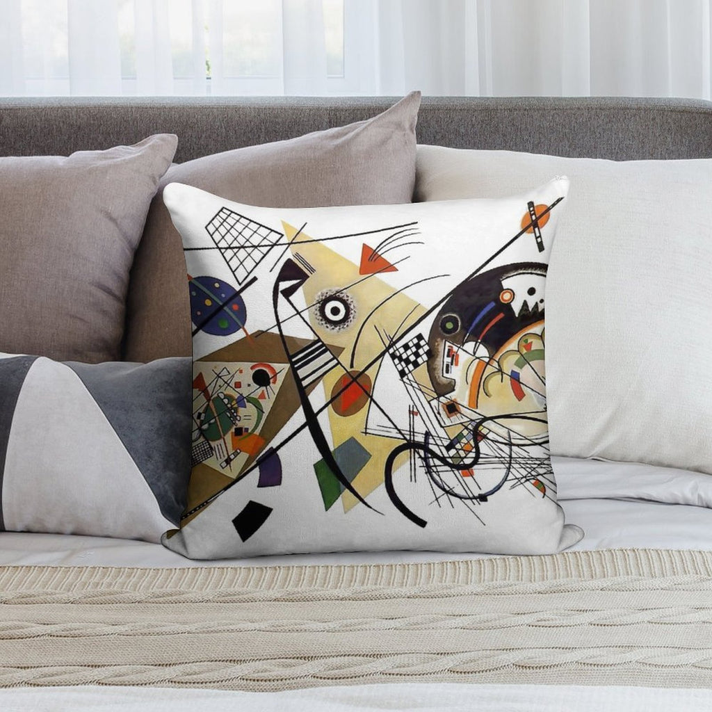 Kandinsky Traverse Line, 1923 Soft Short Plush Fabric Throw Pillow