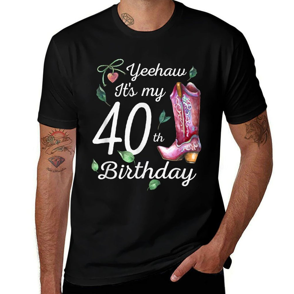 Yeehaw Its My 40th Birthday 40 Year Old Gift Country Cowgirl  Lightweight T-Shirt