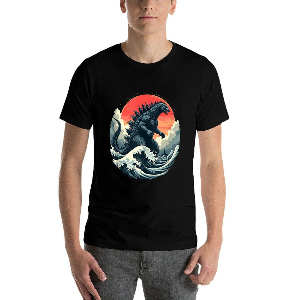 Vintage Japanese Kaiju Monster The Great Wave Off Kanagawa  Classic T-Shirt