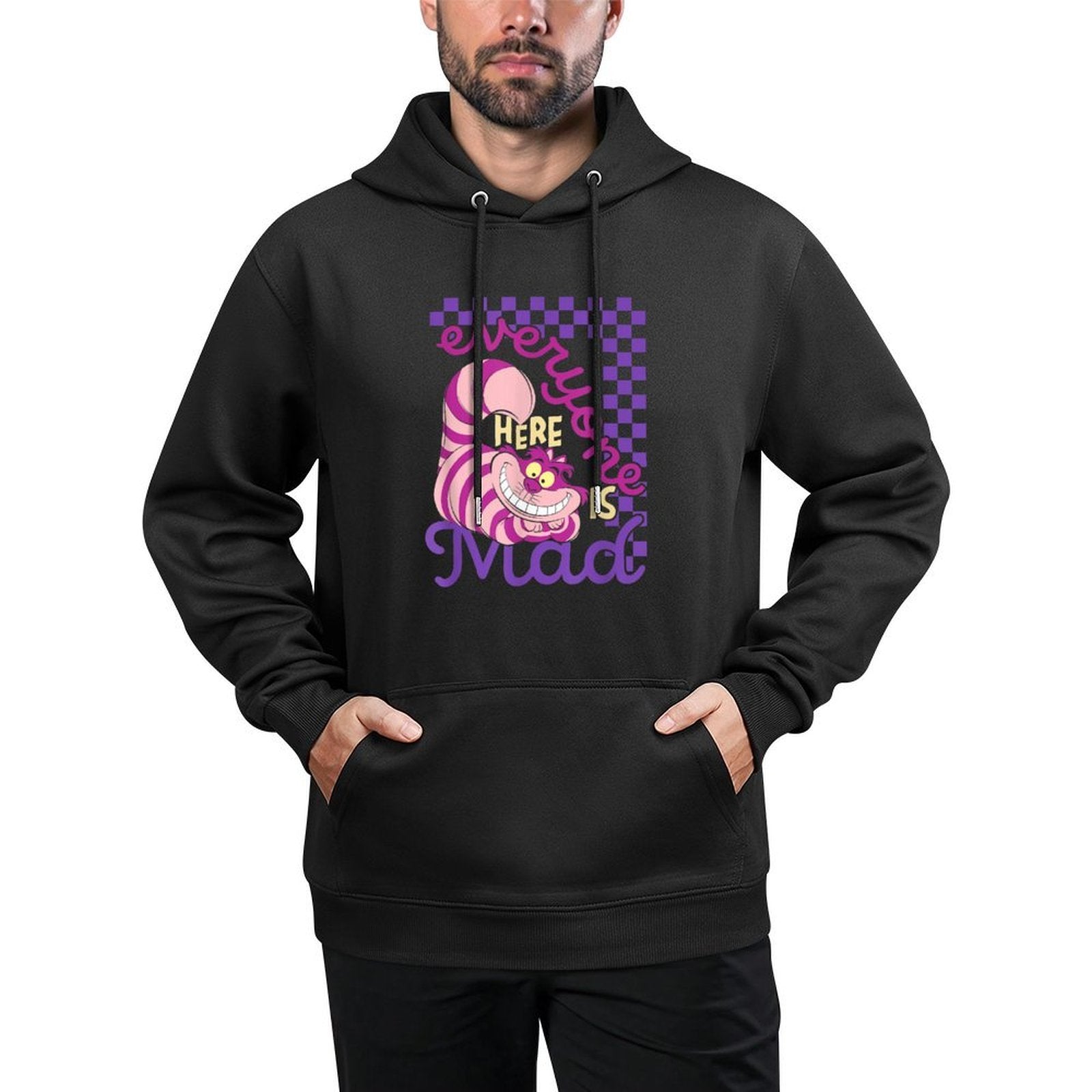 Disney Alice In Wonderland Cheshire Cat Everyone Here Is Mad Relaxed Fit Hoodie